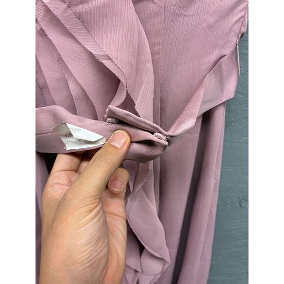 White by Vera Wang Women’s 2 Quartz Pink One Shoulder Ruffle Formal Dress NWT - Picture 14 of 15